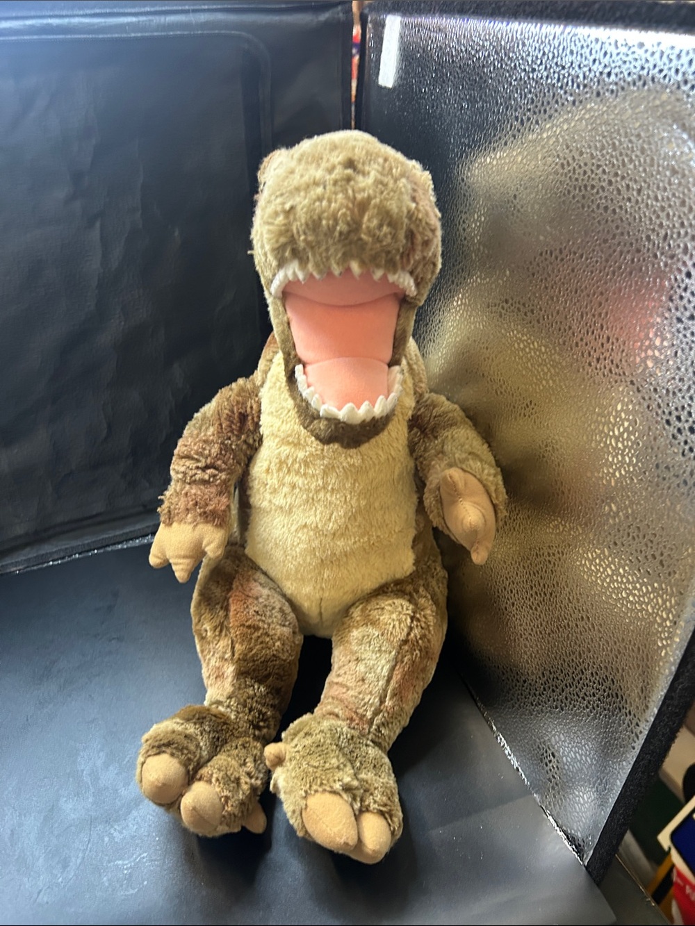 Build-A-Bear Brown Plush Dinosaur with Open Mouth